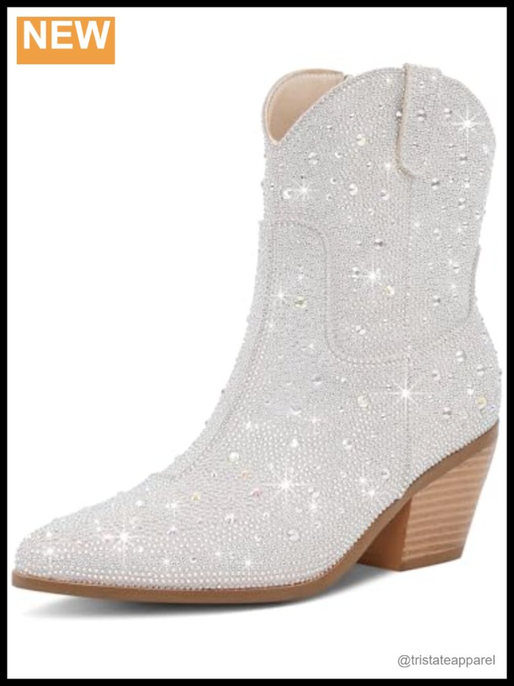 Rhinestone Cowboy Boots for Women Sparkly Ankle Cowgirl Boots